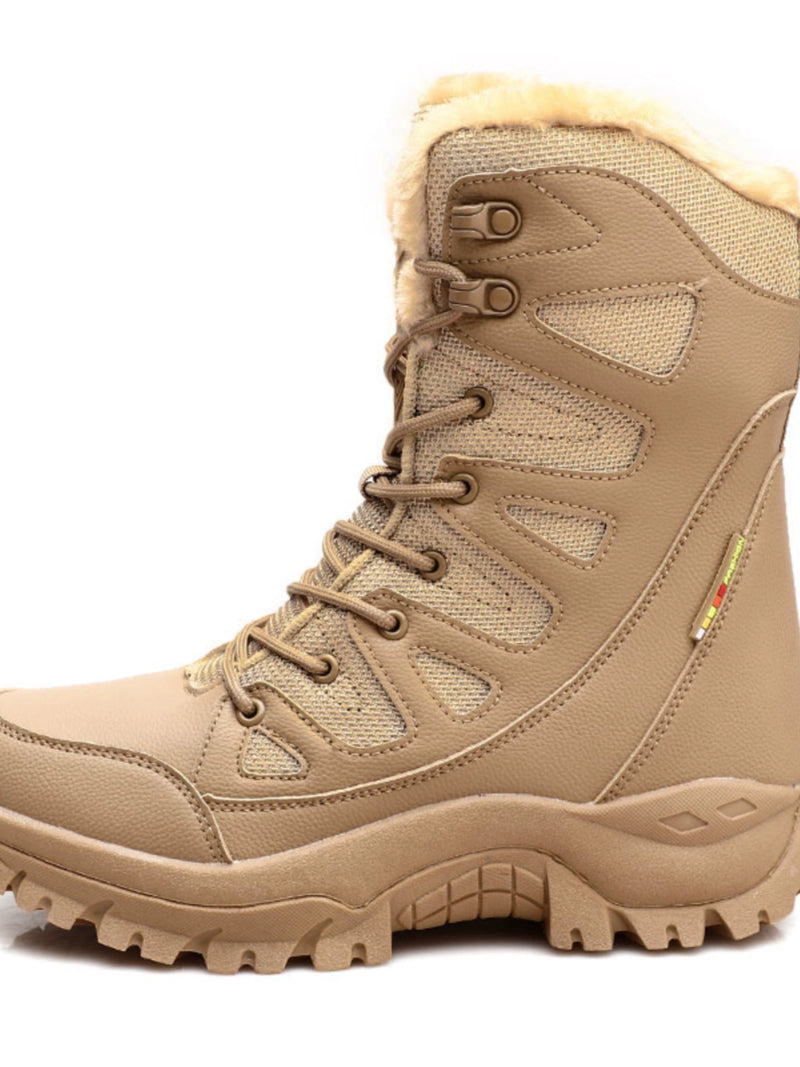 Botas de inverno com acolchoamento de algodão alto Botas masculinas das forças especiais do deserto.