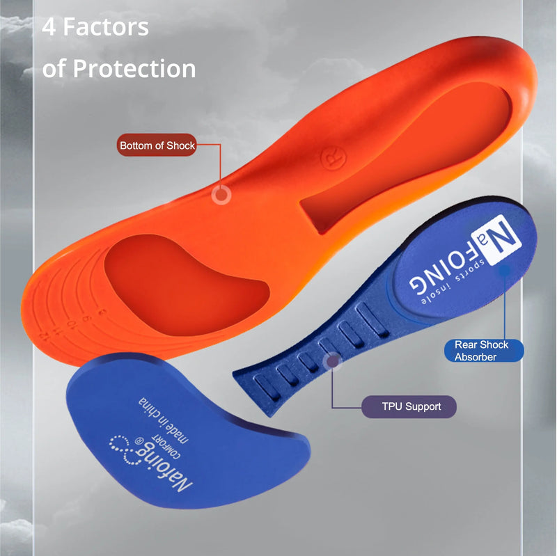 Palmilhas ortopédicas esportivas com elasticidade para sapatos.