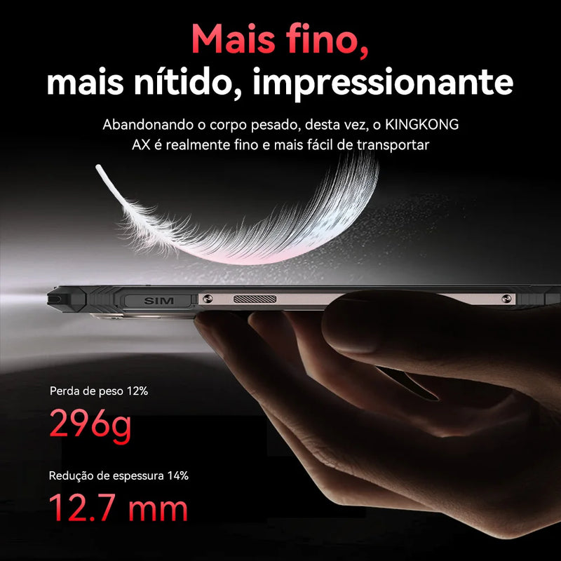 Cubot KING KONG AX, Ultra-thin Rugged Smartphone Android 14, 120Hz Screen, Helio G99, 24GB RAM(12+12GB), 256GB ROM, 100MP, NFC